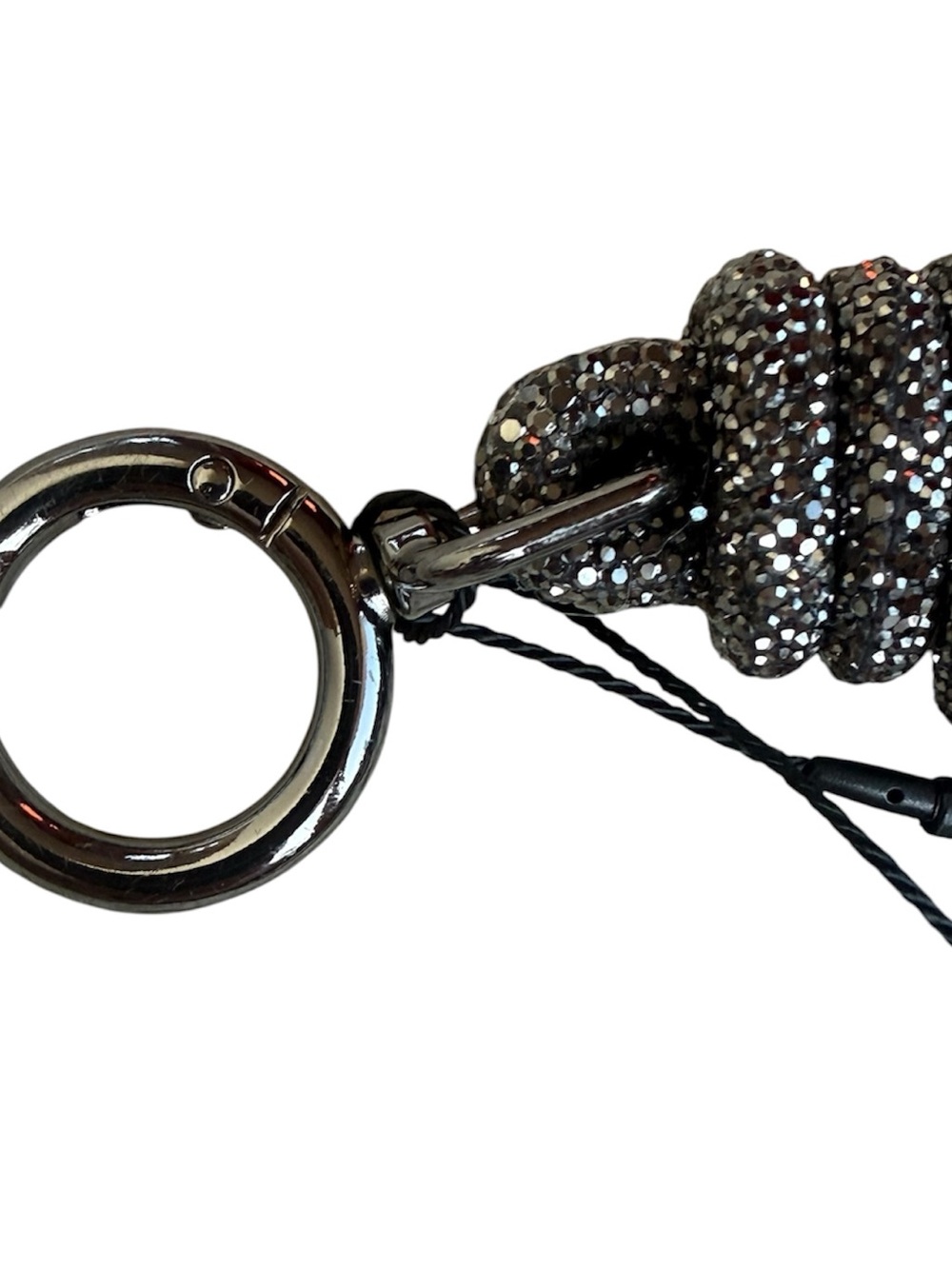 ROCKNOT Gunmetal Crystal Rhinestone Lace Chain 30" Shoulder Bag Strap NWT $140 - Picture 7 of 17